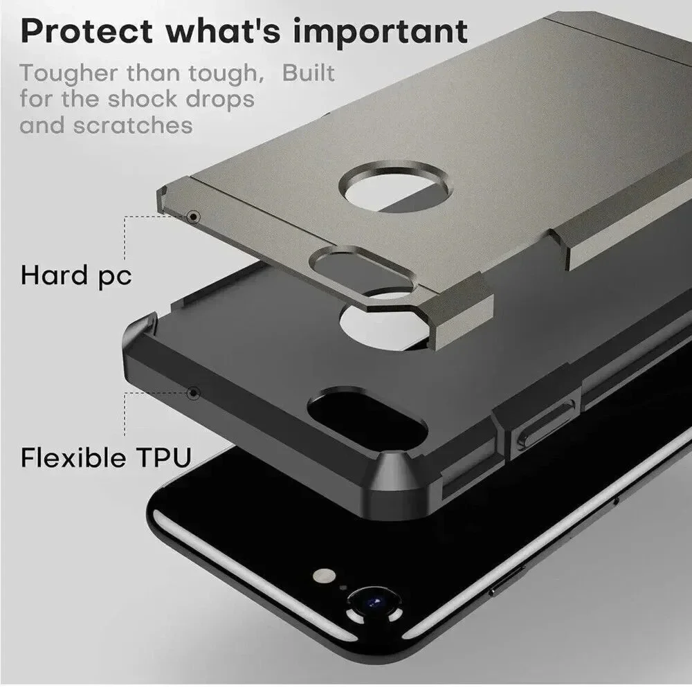 iPhone 7/8 Case Impact Strong Gun Metal Color Slim‎ Protection Retro Heavy Duty